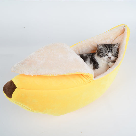 Removable And Washable Banana Shaped Bed