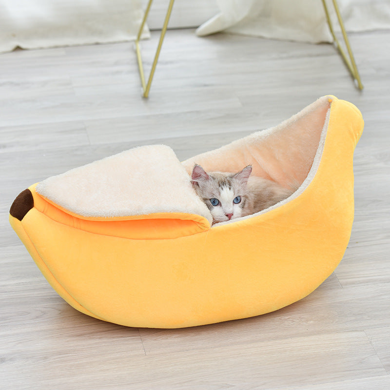 Removable And Washable Banana Shaped Bed
